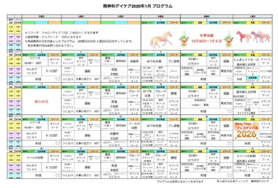 自分の価値に合わせた働き方を　1月のプログラム表をアップしました